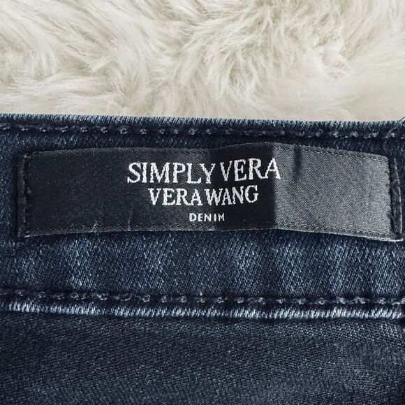 Simply Vera Wang Skinny Mid Rise Jeans 14 (37x29) Blue Dark Wash Stretch Womens - Picture 3 of 8